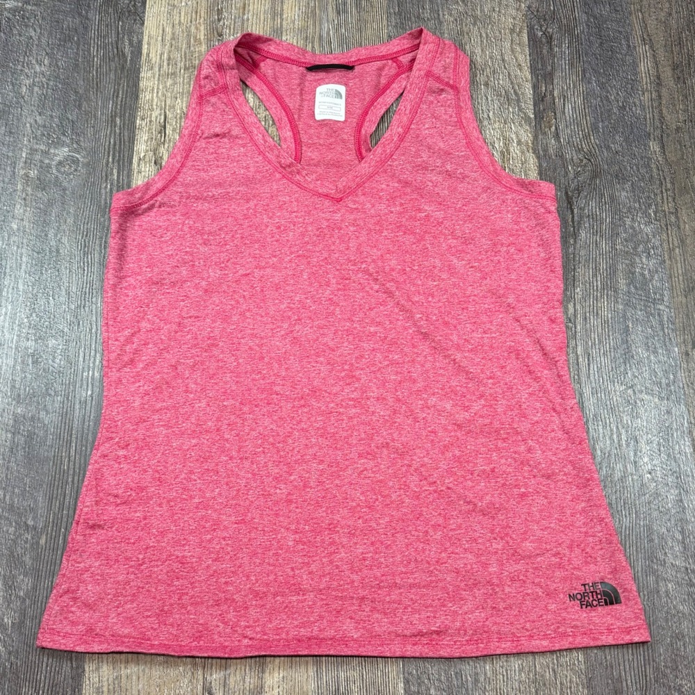 The North Face Womens‎ Pink Heathered VaporWick Racerback V-Neck Tank Top M